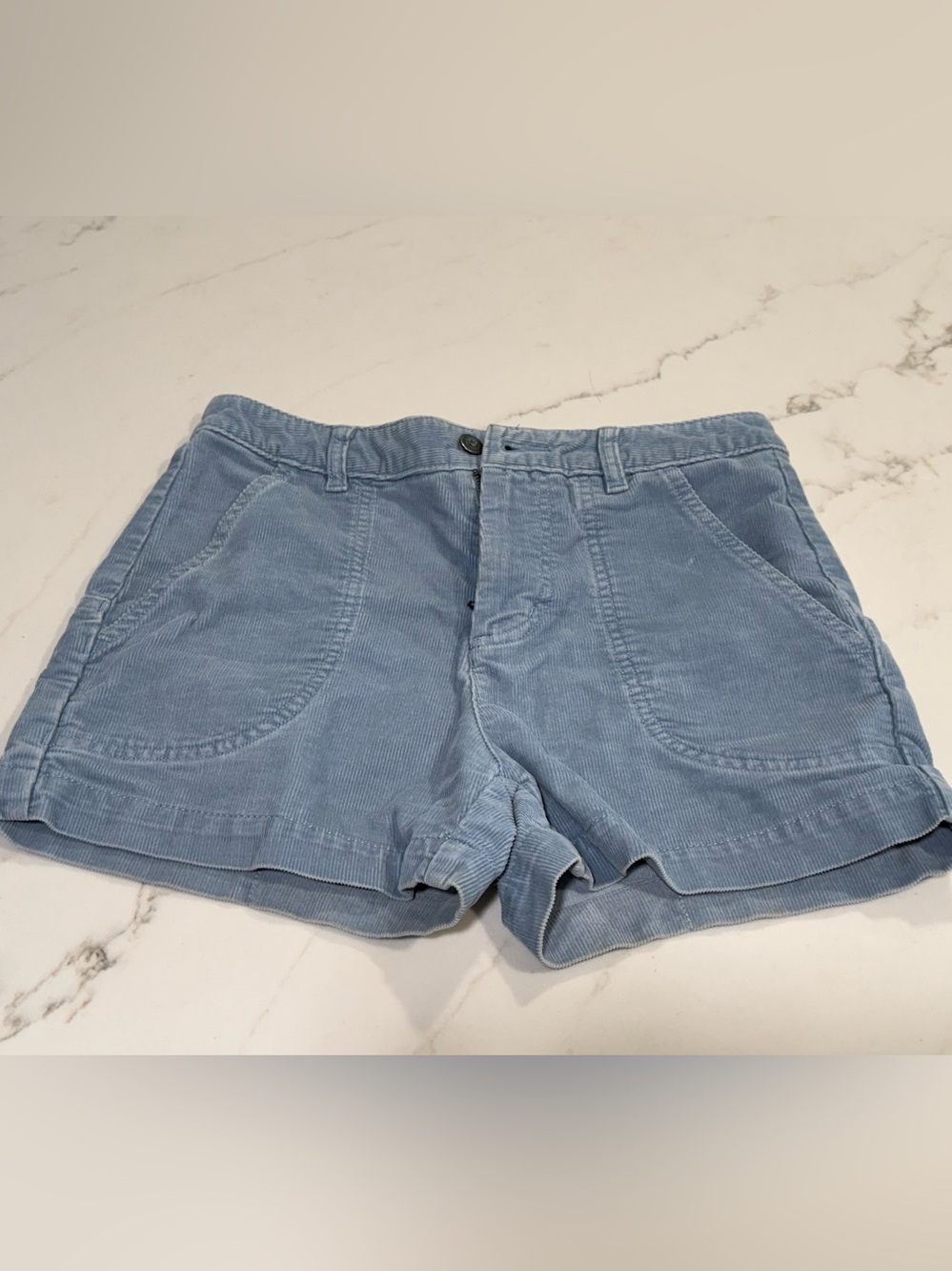 PATAGONIA Women 4 Stand Up Shorts Light Blue Corduroy